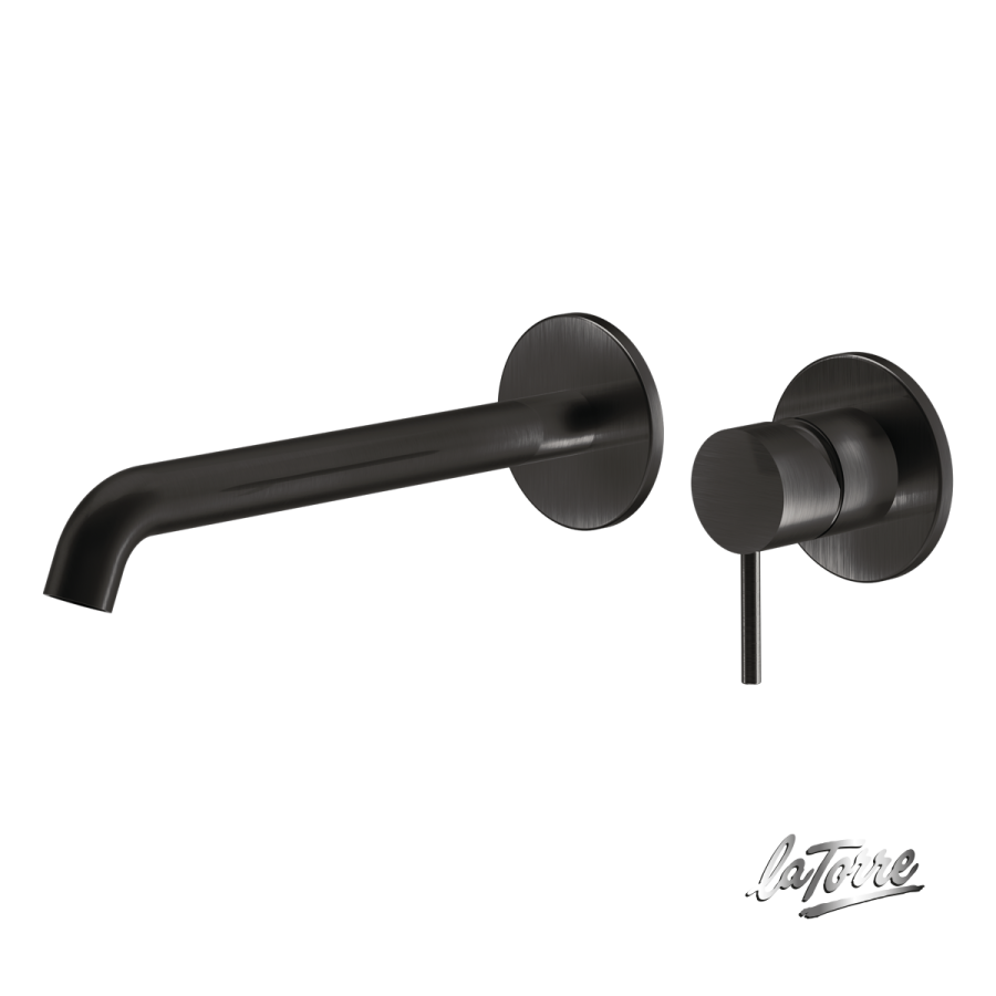 Μπαταρία Νιπτήρα Τοίχου Elle316 La Torre Inox PVD Black Brushed 35032-411