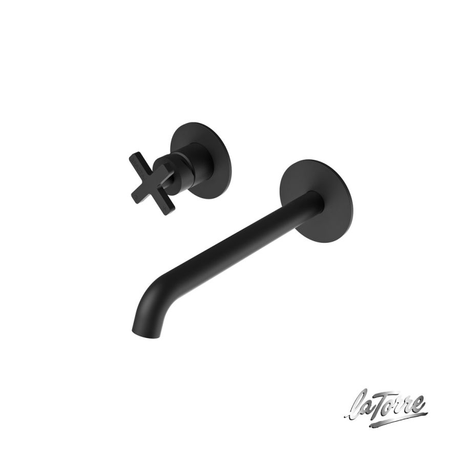 Μπαταρία Νιπτήρα Τοίχου Εlle Cross La Torre Black Matt 38032-400