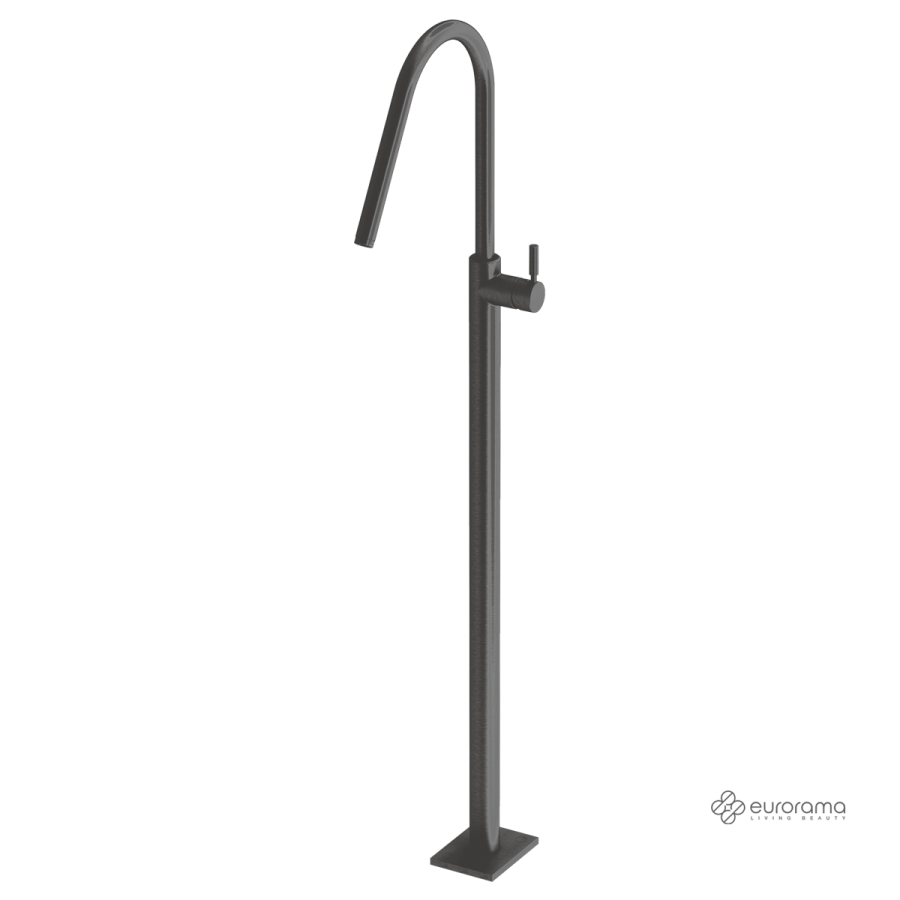 Μπαταρία Νιπτήρα Επιδαπέδια h.124,5εκ. Eurorama Black Brushed 13302-410