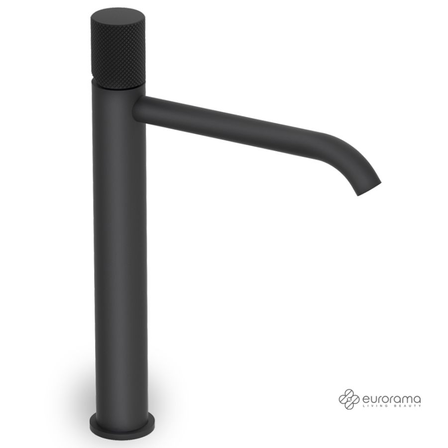 Μπαταρία Νιπτήρα Υψηλή με Βαλβίδα Clic-Clac Eletta Tecno Eurorama Black Matt 167309P-400