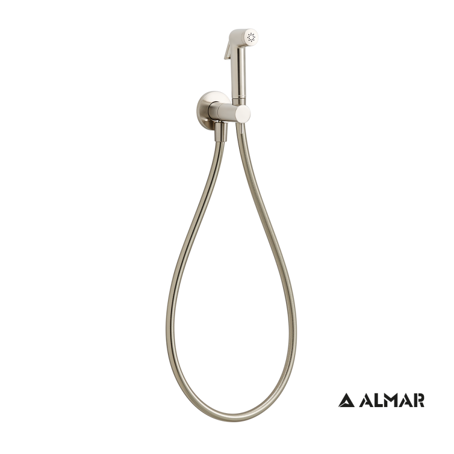 Σύστημα Μπιντέ Flush-Ι, μόνο κρύο, για λεκάνη κρεμαστή και υψηλής πίεσης, Almar Inox Finish E136004-110