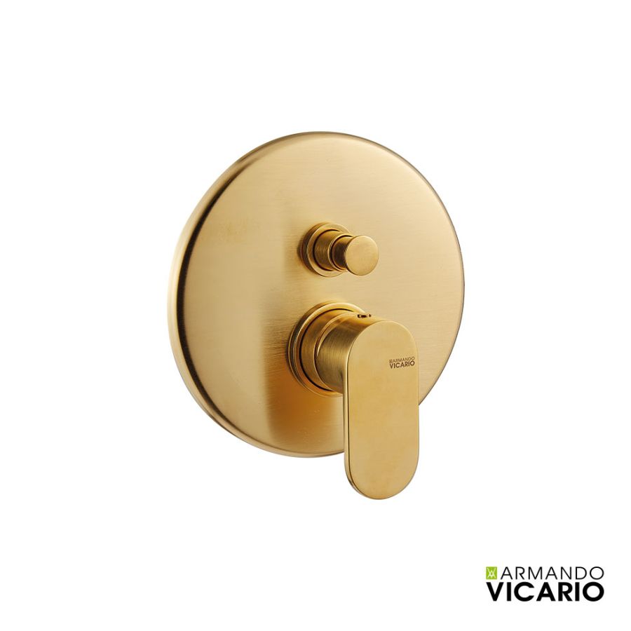 Μίκτης Εντοιχισμού 2 Εξόδων Slim Vicario Brushed Gold 500050D-201