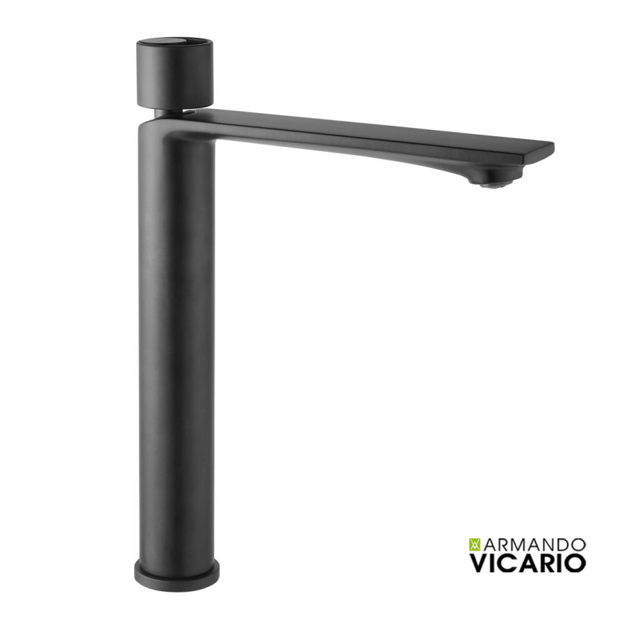 Μπαταρία Νιπτήρα Υψηλή με Βαλβίδα Clic-Clac Halo Vicario Black Matt 515041-400