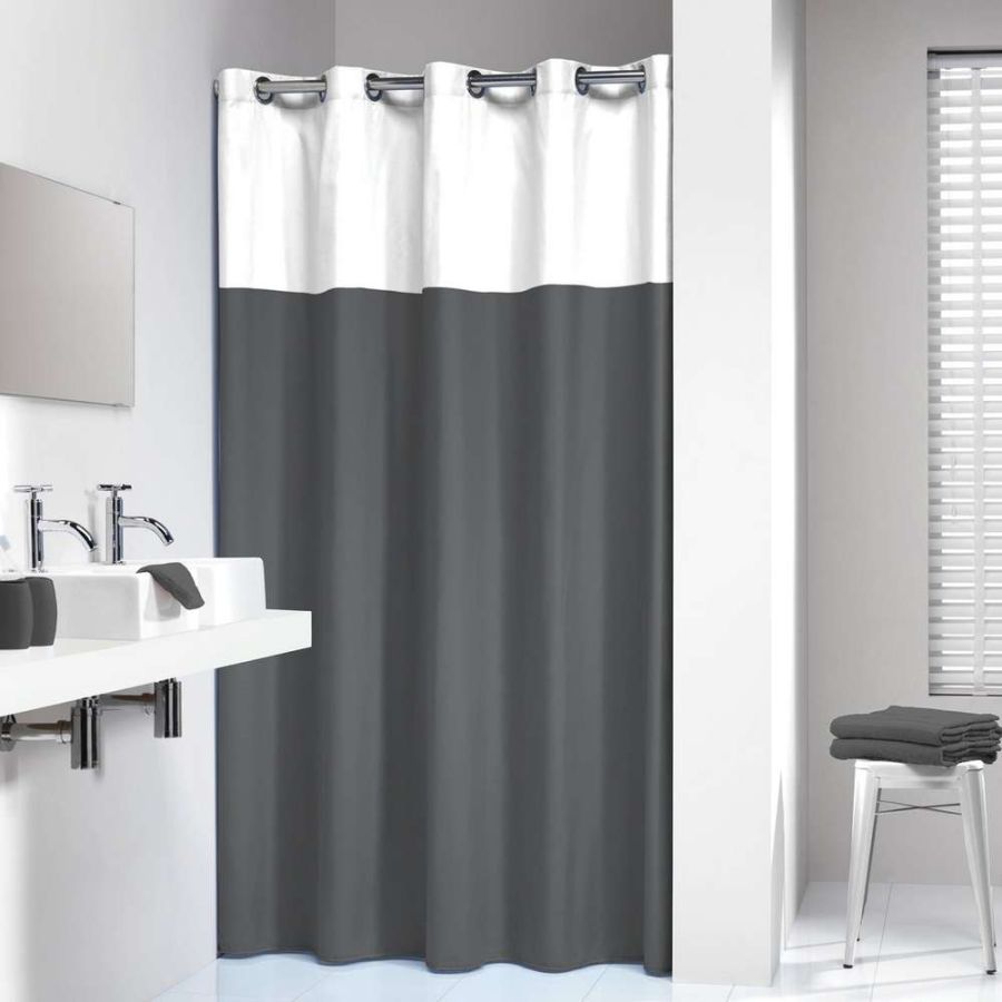 Double 180x200 grey κουρτίνα μπάνιου υφασμάτινη Sealskin 233521314