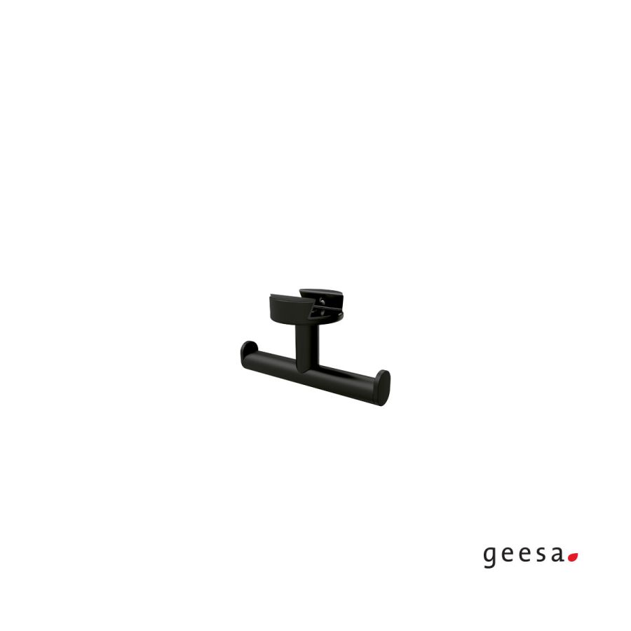 Άγκιστρο μπάνιου διπλό για εταζέρες Leev Geesa Black Matt 8215-400