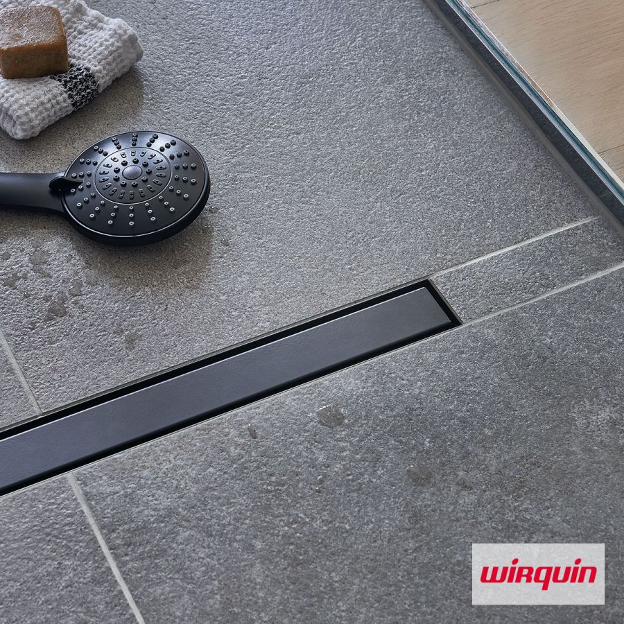 Επιδαπέδιο Κανάλι Ντουζιέρας Venisio Slim 50εκ. Wirquin Black Matt VS500-401