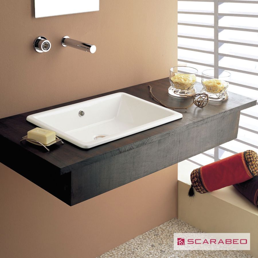 Νιπτήρας Πορσελάνης Gaia50 56x39,5 Scarabeo White 8032-300