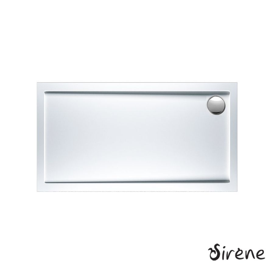 Ντουζιέρα Ακρυλική Παραλληλόγραμμη 140x70 extra-flat Φ90 Sirene White E14070-300