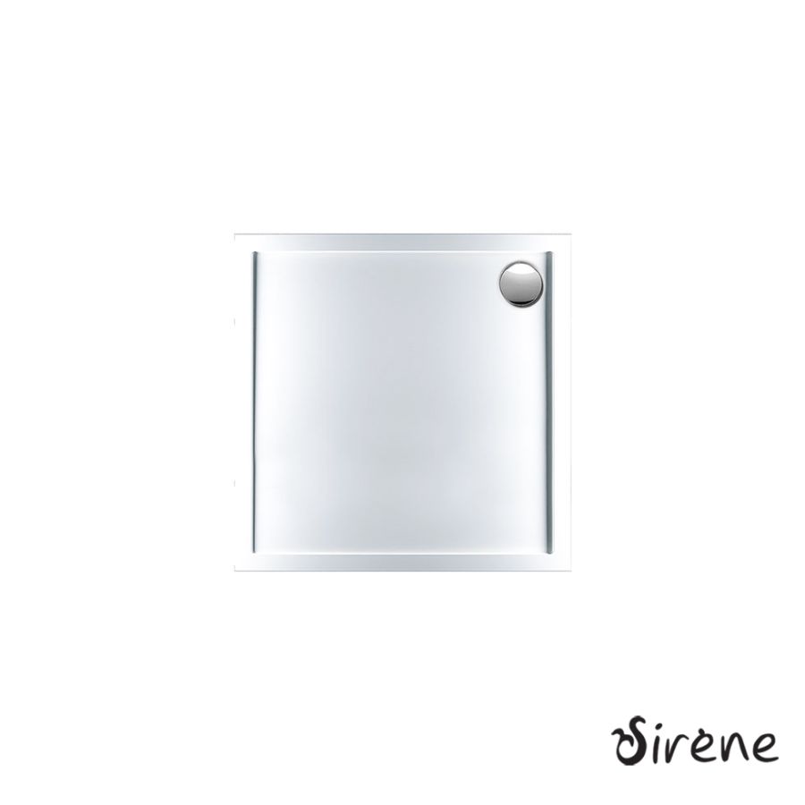 Ντουζιέρα Ακρυλική Τετράγωνη 80x80 extra-flat Φ90 Sirene White E8080-300