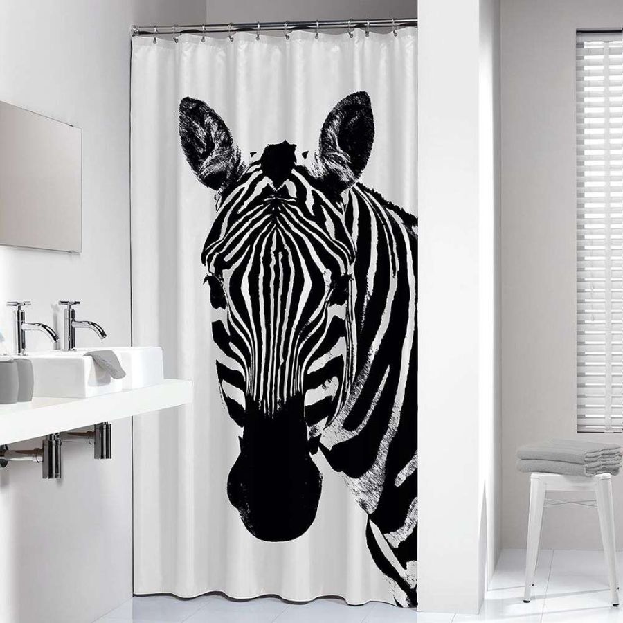 Zebra 180x200 black κουρτίνα μπάνιου πλαστική Sealskin 800150