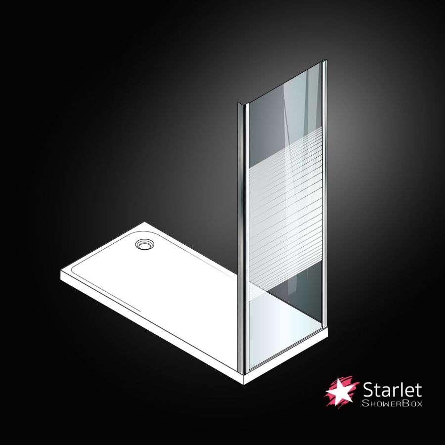 Σταθερό πλαϊνό κρύσταλλο πόρτας ντουζιέρας Starlet Side Panel 70 ρυθμιζόμενη διάσταση από 67 έως 69εκ., Stripes Chrome SPS70S-100