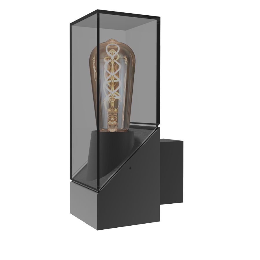 Φωτιστικό Επιτοίχιο Εξ.Χώρου IP65 13,5x8,5xH25cm 1xE27 Χυτό Αλουμίνιο Γραφίτης Sun Light GL19504