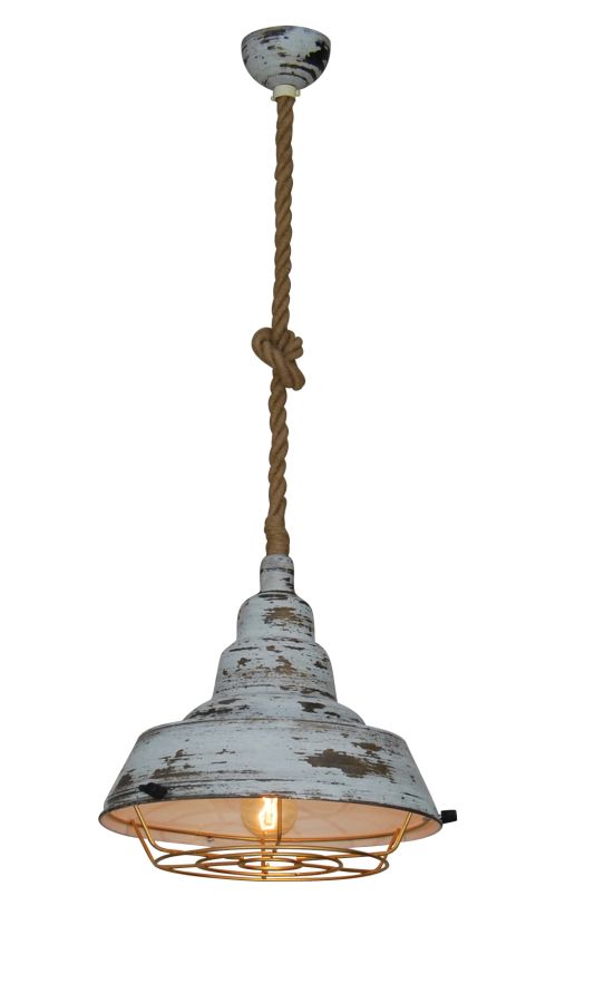 HL-230SG-1P CECROPIA WORN ANTIQUE WHITE & GOLD MA HOMELIGHTING 77-3005