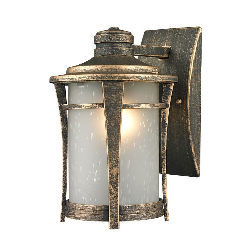 Απλίκα Εξ.Χώρου Φαναράκι Κάτω 1xE27 17x21xH28cm Κράμα Αλουμινίου Χρυσή Πατίνα Sun Light RH108W