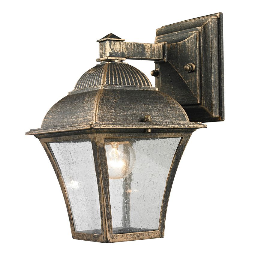 Απλίκα Εξ.Χώρου Φαναράκι Κάτω 18,5x14,5xH25cm Κράμα Αλουμινίου Χρυσή Πατίνα Sun Light RH1130W