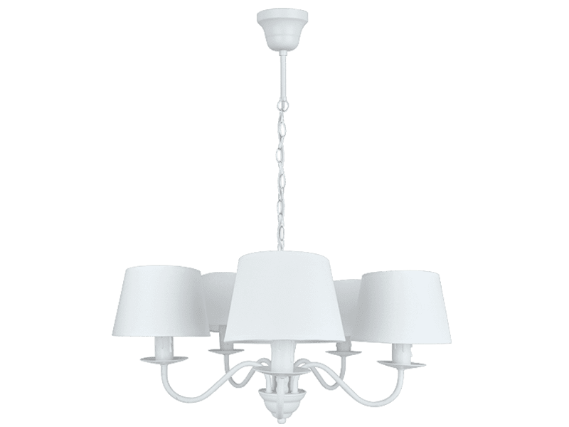 Πολυέλαιος Πεντάφωτος Ø53 εκ.Καπέλο Λευκό/ Ανάρτηση Λευκή Viokef Reanna 4138800