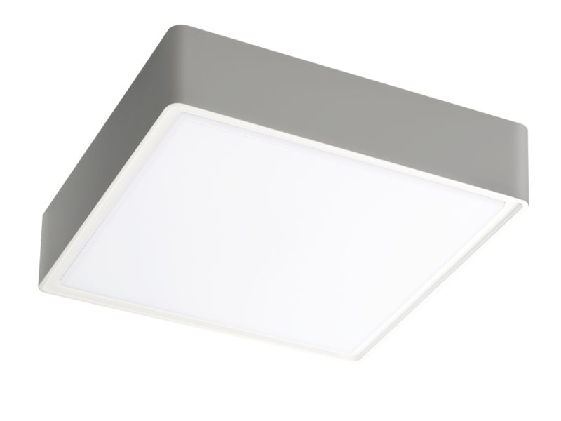 Πλαφονιέρα 30*30 cm IP65 Led 24w 2040 lm 3000K Ασημί με Σκιάδιο PC Viokef Donousa 4209300