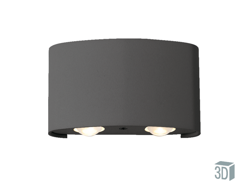 Απλίκα Up Down IP54 4*1 w Led 3000K 340 lm 62° Ανθρακί Αλουμίνιο Viokef Twist 4211001