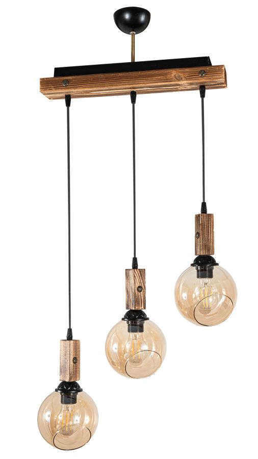 PDT 2061-3S  ΡΑΓΑ 3/Φ ΚΡΕΜ. ΛΕΠΤ/ΡΕΙΑ ΞΥΛΟ ΜΕ ΜΕΛΙ ΓΥΑΛΙ  3ΧΕ27 ARlight 0103459