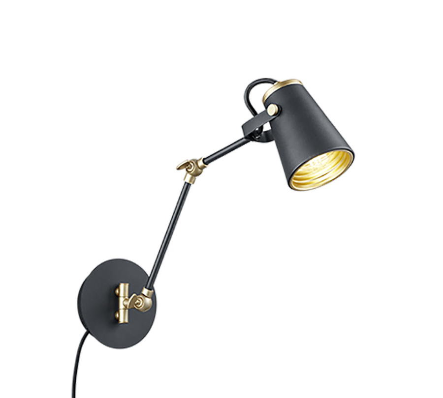 Μονό Σποτ Μαύρο Ματ 1xE14 12xH25cm Βραχίονας Σπαστός Trio Lighting Edward 208870132