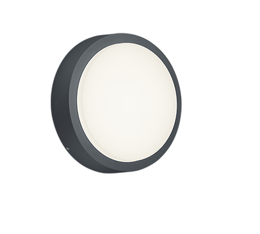 Επιτοίχια Πλαφονιέρα Ανθρακί 20cm Εξ. Χώρου IP54 LED 8,5w 3000K 850lm Trio Lighting Breg 227260142