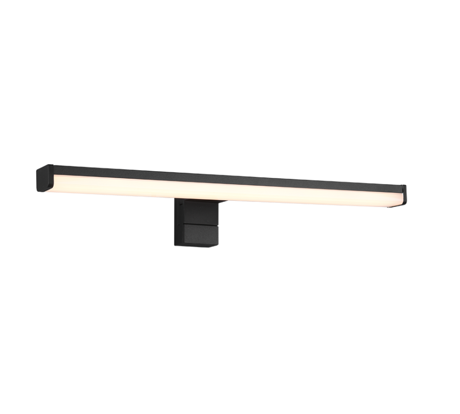 Φωτιστικό Μπάνιου Επίτοιχο IP44 L40cm LED 7,4w 3000K 900lm Black Mat Trio Lighting Lino 284114032