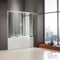 Συρόμενη διπλή πόρτα καμπίνας μπανιέρας AXIS 160 ύψους 140εκ. ρυθμιζόμενη από 157 έως 161εκ. Clear Chrome SLB2X160T-100