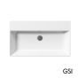 Νιπτήρας Πορσελάνης Kube-X 80x47 (1 οπή+2 προχ.) GSI White 9422-300