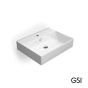 Νιπτήρας Πορσελάνης Kube-X 60x47 (1 οπή+2 προχ.) GSI White 9431-300