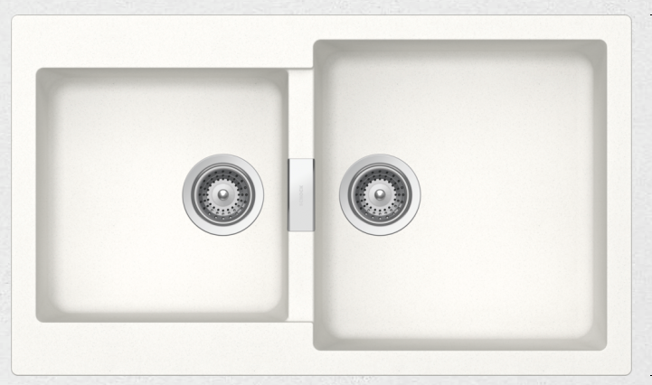 Νεροχύτης Ένθετος 86x50cm Ερμάριο 90cm Γρανίτης Super White Schock Cristalite Manhattan 30290-1301