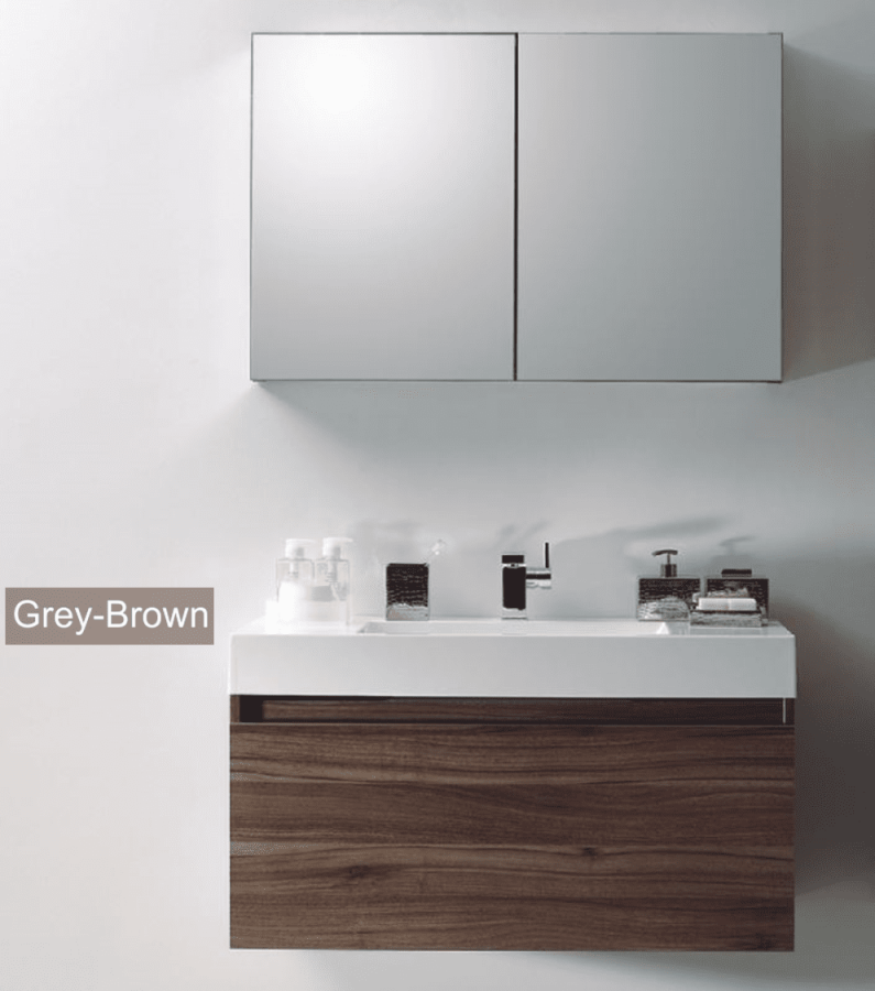 Έπιπλο Μπάνιου ECO-100 Βάση-Νιπτήρας 100 εκ., Χρώμα Grey brown Λάκα Γυαλιστερή FT21.100.019GBM