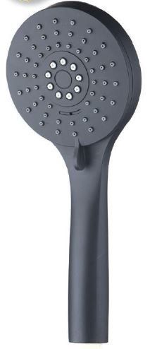 Τηλέφωνο Χειρός Ντους Τριών Ροών Μαύρο, Διάμετρος Κεφαλής 10εκ., Σύστημα Airtech για εξοικονόμηση νερού Ravelli 24001Β