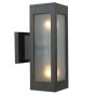 Απλίκα Επίτοιχη Εξ.Χώρου IP44 Υ26,5xM9xΠ15cm 2xE27 Χυτό Αλουμίνιο Γραφίτης-Γυαλί Sun Light A0240-1