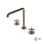 Μπαταρία Νιπτήρα Επικαθήμενη 3 οπών με Βαλβίδα Clic-Clac Εlle Cross La Torre Antique Brass 38102-221