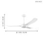 Ανεμιστήρας Οροφής Ø137x51,5cm 90w AC 220-240V,50Hz Remote Control Λευκό Ματ Eglo Hoi An 35027