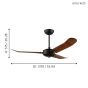 Ανεμιστήρας Οροφής Ø137x51,5cm AC 220-240V,50Hz Remote Control Μαύρο Ματ-Καφέ Eglo Hoi An 35029