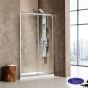 Συρόμενη πόρτα καμπίνας ντουζιέρας Primus Plus 140 ύψους 195εκ. ρυθμιζόμενη από 137 έως 141εκ. Devon Clean Glass Chrome SLT140C-100