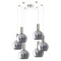 SE21-NM-4-GL2-NM6 ADEPT TUBE Nickel Matt Pendant Smoked Glass+ HOMELIGHTING 77-8400