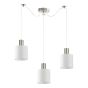 SE21-NM-4-NM3-SH1 ADEPT TUBE Nickel Matt Pendant White Fabric Shade+ HOMELIGHTING 77-8416