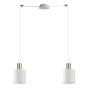 SE21-NM-4-NM2-SH1 ADEPT TUBE Nickel Matt Pendant White Fabric Shade+ HOMELIGHTING 77-8417
