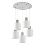 SE21-NM-4-5NM-SH1 ADEPT TUBE Nickel Matt Pendant White Fabric Shade+ HOMELIGHTING 77-8419
