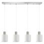 SE21-NM-4-4NM-SH1 ADEPT TUBE Nickel Matt Pendant White Fabric Shade+ HOMELIGHTING 77-8420