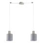 SE21-NM-4-NM2-SH2 ADEPT TUBE Nickel Matt Pendant Grey Fabric Shade+ HOMELIGHTING 77-8424