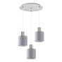 SE21-NM-4-3NM-SH2 ADEPT TUBE Nickel Matt Pendant Grey Fabric Shade+ HOMELIGHTING 77-8425