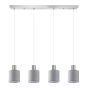 SE21-NM-4-4NM-SH2 ADEPT TUBE Nickel Matt Pendant Grey Fabric Shade+ HOMELIGHTING 77-8427