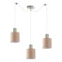 SE21-NM-4-NM3-SH3 ADEPT TUBE Nickel Matt Pendant Brown Fabric Shade+ HOMELIGHTING 77-8430