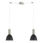 SE21-NM-4-NM2-MS2 ADEPT TUBE Nickel Matt Pendant Black Metal Shade+ HOMELIGHTING 77-8459