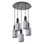 SE21-BL-4-5BL-GL1 ADEPT TUBE Black Pendant Smoked Glass+ HOMELIGHTING 77-8488