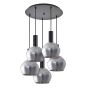 SE21-BL-4-5BL-GL2 ADEPT TUBE Black Pendant Smoked Glass+ HOMELIGHTING 77-8495