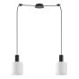 SE21-BL-4-BL2-SH1 ADEPT TUBE Black Pendant White Fabric Shade+ HOMELIGHTING 77-8508